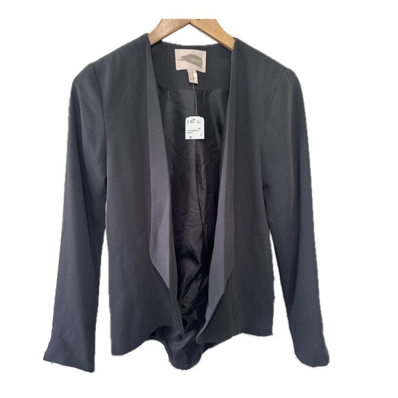 Forever 21 NWT Charcoal Collarless Open Lapel Career Blazer Suit Jacket XS - Picture 1 of 7